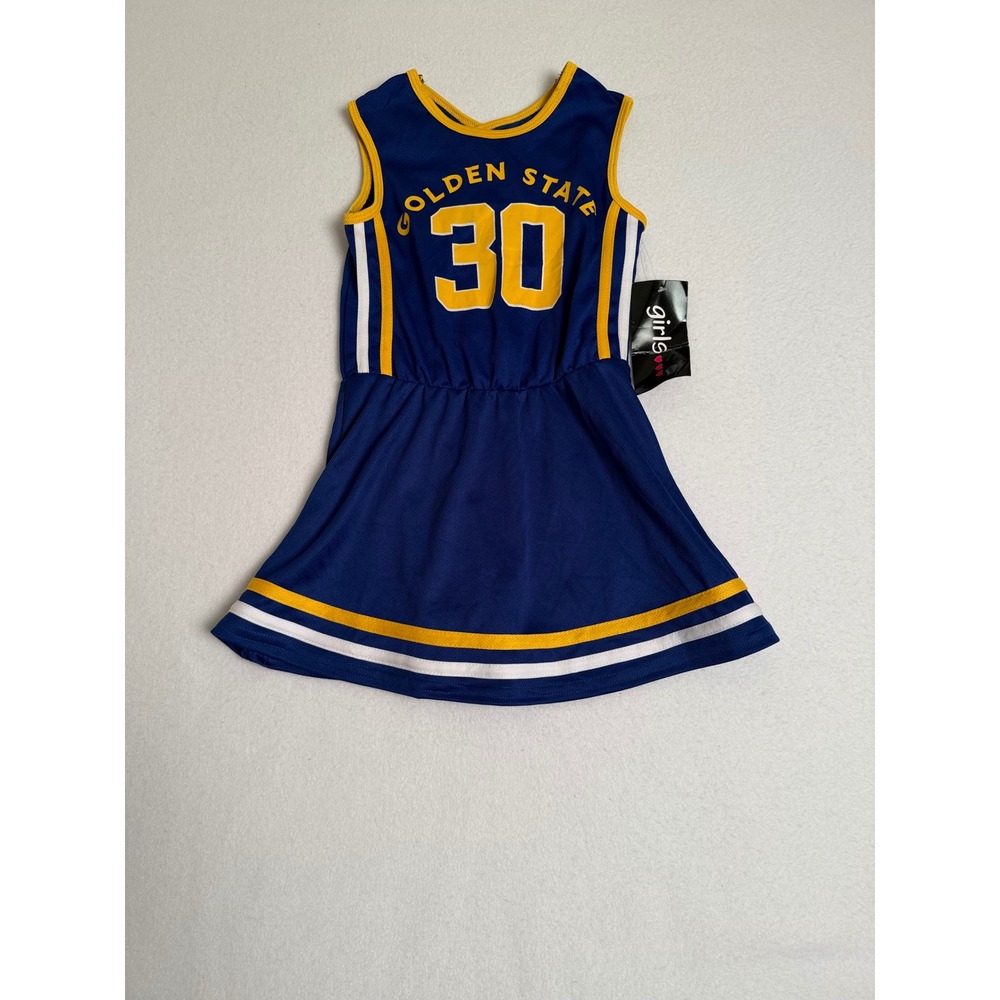 Golden State Warriors Stephen Curry 30 Girls Basketball Cheer Dress Blue Size 4